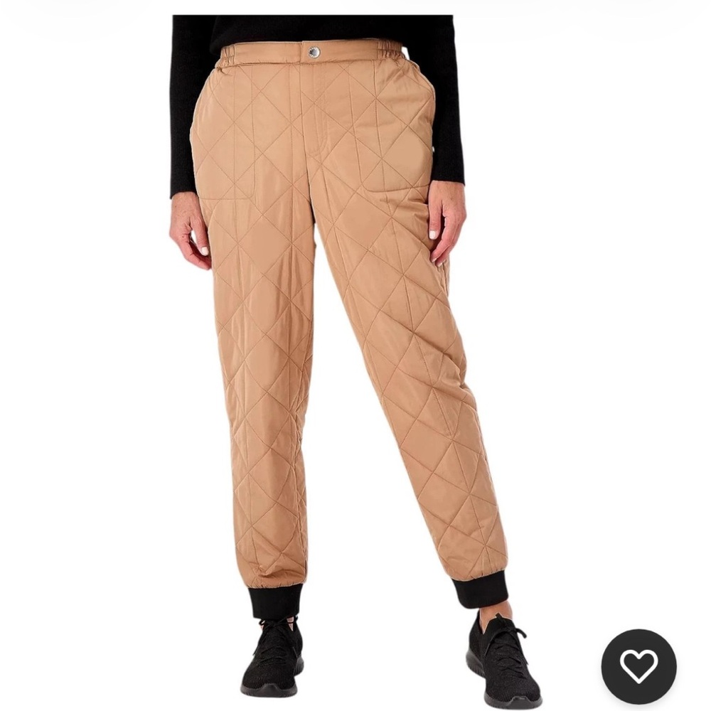 Women's Quilted Tan Joggers